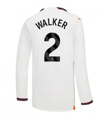 Manchester City Kyle Walker #2 Vieraspaita 2023-24 Pitkät Hihat